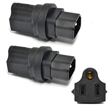 Imagem de Ceptics Adaptador De Tomada Iec Usa Nema 5-15R Para 60320-C14 - Certificado Etl Grau Industrial (Ig-320-2Pk), Preto