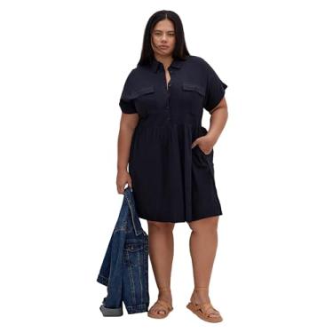 Imagem de City Chic Vestido feminino plus size - Lyra Shift Short, Azul marino, 46