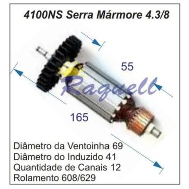 Imagem de Induzido compativel Makita 4100-Ns- Serra Mármore - 220v