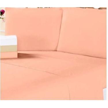 Imagem de Lençol Casal Padrão 3 Peças Microfibra 400 Fios Liso - MICROPERCAL - R