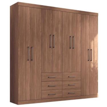 Imagem de Guarda Roupa 8 Portas Casal Com Espelho Turim Jabotá - CASA H