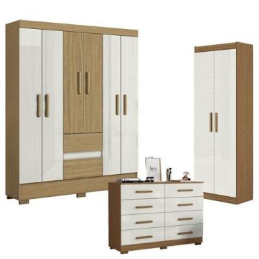 Imagem de Guarda Roupa Casal Coimbra 2005138 Com Armário Multiuso New 2000191 E 