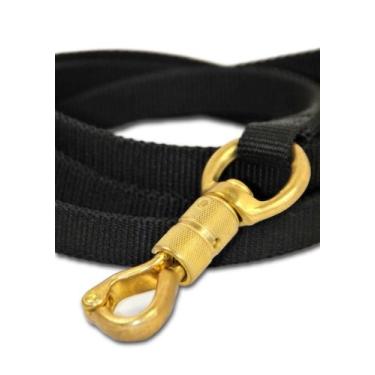 Imagem de Dean & Tyler Coleira para cães de nylon com camada dupla Night Walk com gancho de pressão inteligente, 60 cm por 1,9 cm, preta