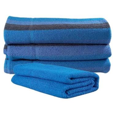 Imagem de Jogo de Toalhas 4 Peças Kit 3 Banho + 1 Rosto Algodão Alta Absorção Ma