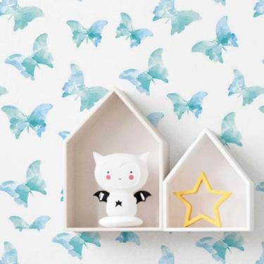 Imagem de Papel de Parede Adesivo Borboletas Aquarela N019010 0,58x3M - Adesivo 