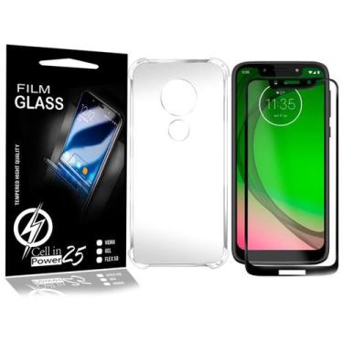 Imagem de Película Vidro 3D + Capa COM BORDA Moto G7 Play XT1952 5.7 - Cell In P