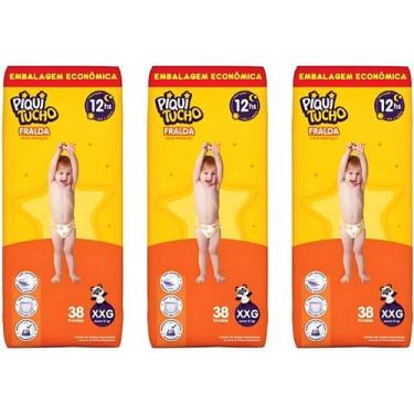 Imagem de Kit 3 Fraldas Descartáveis Piquitucho Hiper - Todos Os Taman, XXG