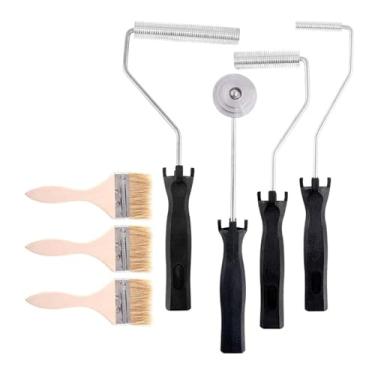Imagem de Ioensy Kit de rolo de pintura laminado de fibra de vidro, fácil de usar, portátil, com pincéis de detalhes para banheira, cozinha, banheiro