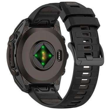 Imagem de HAOZHI 26mm Pulseira Compatível para Garmin Fenix 8 51mm,Fenix 7X 6X Pro 5X Puls 3,Epix Pro,Instinct 2X,Bracelete Correia para Tactix 7 DELTA,Enduro 3 2,Quaitx 3,Descent Mk3 Mk3i 51mm,Mk2,Mk2i (Preto Cinza)