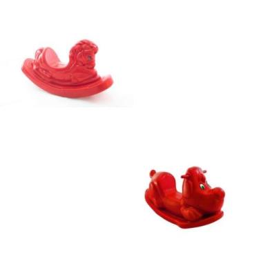Imagem de Gangorra em forma de cavalo e gangorra de cachorrinho  Espaços recreat