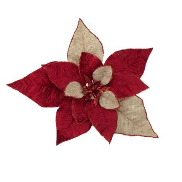 Imagem de Enfeite Decorativo Flor Ghandi Juta 23cm - Niazitex, VERMELHO