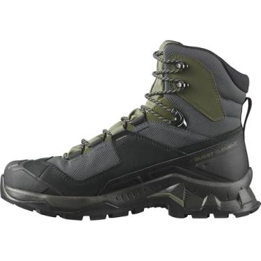 Imagem de Salomon QUEST ELEMENT GORE-TEX Bota masculina de couro para caminhada, Preto/verde líquen profundo/verde oliva, 39