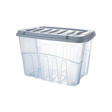 Imagem de Caixa Organizadora Plasútil Gran Box Alta em Plástico Azul 28L, UNICA