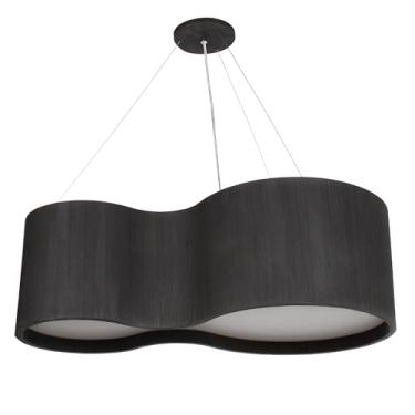 Imagem de Lustre Pendente Violão 85cm Madeira (Preto)