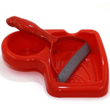 Imagem de Rodinho de Pia Silicone Porta Detergente Porta Esponja - KEITA, Vermel