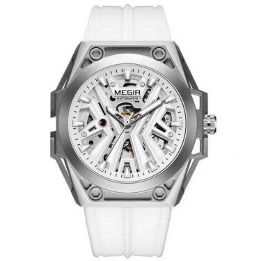 Imagem de Relógio Masculino Automático Esportivo Pulseira De Silicone Impermeavel Branco