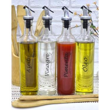 Imagem de Galheteiro 525ml, Azeite, Vinagre e Óleo com bico dosador plástico - A