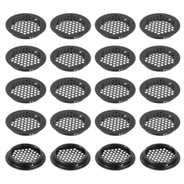 Imagem de PATIKIL Ventilação circular de 60 mm, 20 peças de aço inoxidável com orifício de malha redonda para saídas de ar de painel duplo de malha redonda para guarda-roupas de cozinha sapatos armários