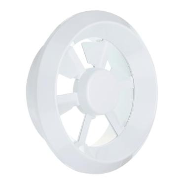 Imagem de PATIKIL Saída de ar rotativa redonda de 20 cm, capa de grade de difusor de teto com lâmina ajustável ABS Louver Soffit para Airport Station Cinema Central HVAC Ar Condicionado