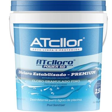 Imagem de AtCllor, Cloro super concentrado e estabilizado para piscina, Premium, AtClloro Power 60, Teor de ativo 60,00%, Granulado, 2,5 Kg, Azul