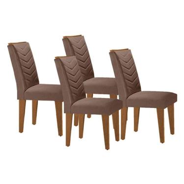 Imagem de Cadeira Sala de Jantar Londrina Kit 4 Un Capuccino/Suede Capuccino - Rufato