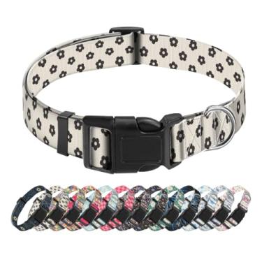 Imagem de SXboxing Coleira para cães, coleira fofa para cães pequenos, médios e grandes, coleiras macias personalizadas para animais de estimação com fivela de liberação rápida para caminhada, corrida, flores
