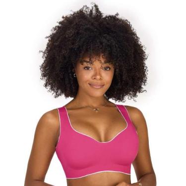 Imagem de Sutiã Laser Termofusionado com Bojo Removível Sem Costura Rosa Brilhan