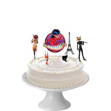 Imagem de Topo de bolo Ladybug topper decoração festa aniversário - Piffer