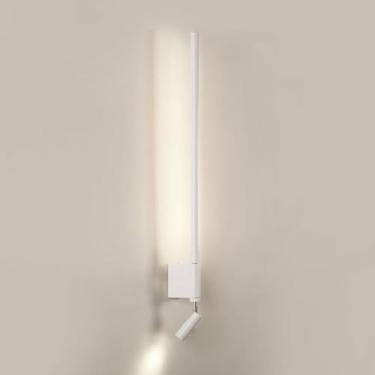 Imagem de Lâmpada De Parede De Tubo Longo Linear, Luz De Leitura De Cabeceira Ultrafina, Lâmpadas De Parede Led Modernas, Flauta De Metal Com Holofote Ajustável, Nordic Simple Para Qu, Dark-neutral Light, 40CM