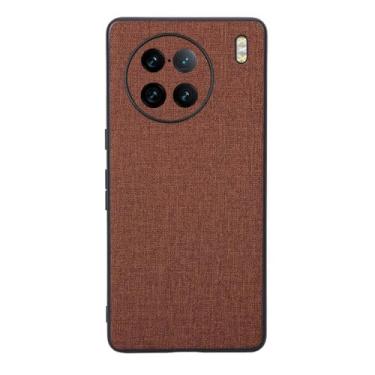 Imagem de Capas Compatível com VIVO X90 PRO+,Design de padrão de tela,Pproteção completa de 360°,Pplástico macio,Proteção contra queda-Brown