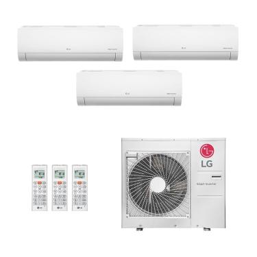 Imagem de Ar-Condicionado Multi Split Inverter LG 30.000 (2x Evap HW 9.000 + 1x Evap HW 12.000) Quente/Frio 220V