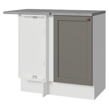 Imagem de Balcão de Canto 1 Porta Branco/Cinza Vik Madesa