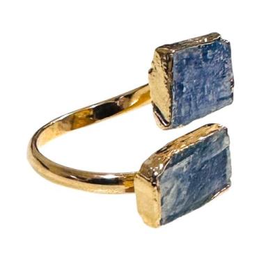 Imagem de Anel Pedra Natural Cianita Azul Bruta - Ajustável - Equilíbrio Pedras 