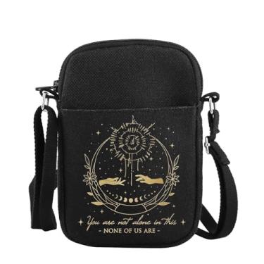 Imagem de MAOFAED Bolsa tiracolo divertida para fãs de jogos, You're Not Alone in This None of Us Are, humor negro para jogos (nenhum de nós)