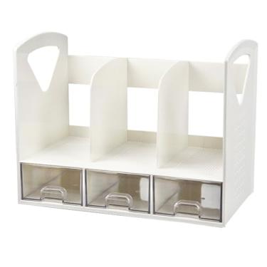 Imagem de Revista Arquivo Titular de livros ABS Organizador da estante de desktop com gaveta Multifuncional armazenamento para alunos do quarto Design moderno Design leve