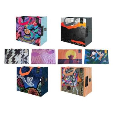 Imagem de Sacolas Ráfia Reutilizáveis Média e Mini Sortido (4 de cada) - B4U