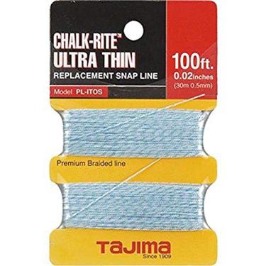 Imagem de TAJIMA Snap-Line de substituição – Corda trançada de 0,5 mm x 30,5 m Chalk-Rite para marcações ultrafinas e precisas – PL-ITOS