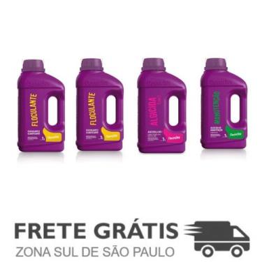 Imagem de Kit 4 Floculante, Manutenção, Algicida 2 em 1 - Domclor