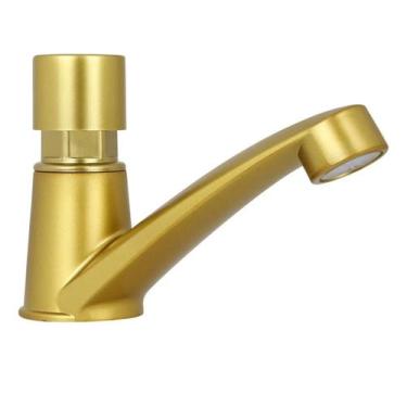 Imagem de Torneira Automática Dourado Luxo Abs Banheiro Lavabo Pia - Metais Hous