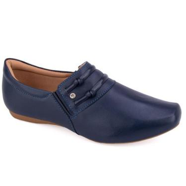 Imagem de Sapato Neftali Feminino Confortável Couro Enfermagem, Azul marinho, 36
