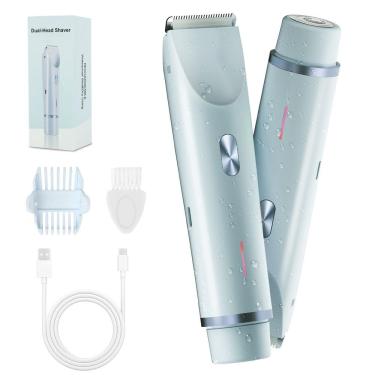 Imagem de Kit de aparador e barbeador de biquíni FIONOFY 2 em 1 para mulheres azul