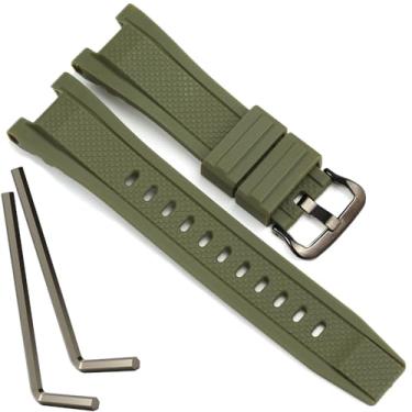 Imagem de Pulseira de borracha compatível com Casio G Shock GST-B100 GST-S110 GST-W110 GST-W310 GST-W310 pulseira de relógio GST-B200 (pulseira verde militar)