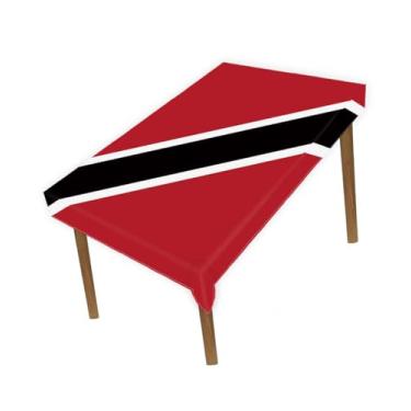 Imagem de Petite Pine Toalha de mesa grande Trinidad de 1,5 × 2 metros, bandeira de Trinidad e Tobago colth para decoração de casa de jantar