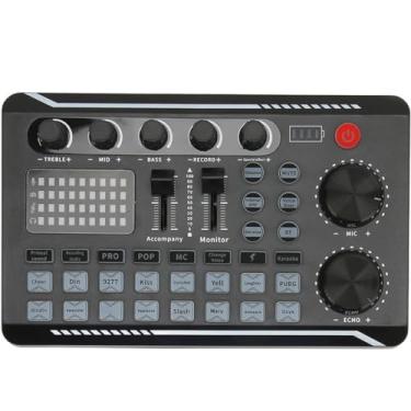 Imagem de Mixer de Áudio F998 - Mini Mesa de Som Profissional com Bluetooth, Redução de Ruído, Efeitos de Voz e Equalizador para Lives, Podcast e Home Studio