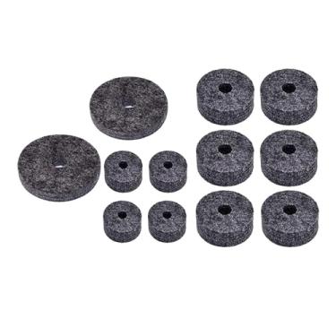 Imagem de TTETTZ 12x Luvas de Substituição para Arruela de Feltro de Prato Acessórios Resistentes Ao Desgaste Feltros de Embreagem de Chimbal à Prova de Ferrugem Ferra, cinza