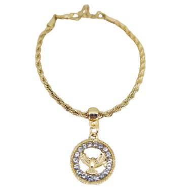 Imagem de Pulseira Roda da Paz Divino Espirito Santo Dourado