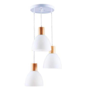Imagem de Lustre Pendente Anello Wood Detalhes Cor Madeira 3 lâmpadas - Startec