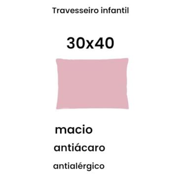 Imagem de Travesseiro Infantil para Bebê, Percal 180 Fios, 100% Algodão (ROSA)