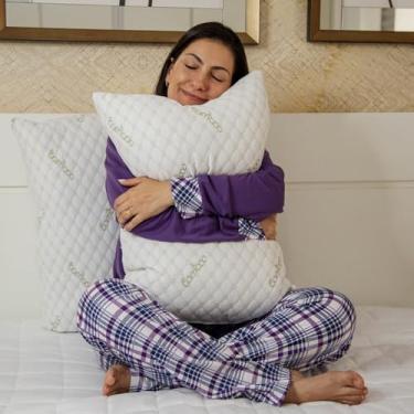 Imagem de Travesseiro de Fibra de Bambu 50x70 Antiácaro, Antialérgico, Lavável e Macio como Pluma Ortopédico e Respirável para Sono Tranquilo