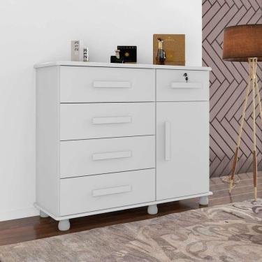 Imagem de Cômoda com chave Ibiza Plus 1 Porta 5 Gavetas - Lanza